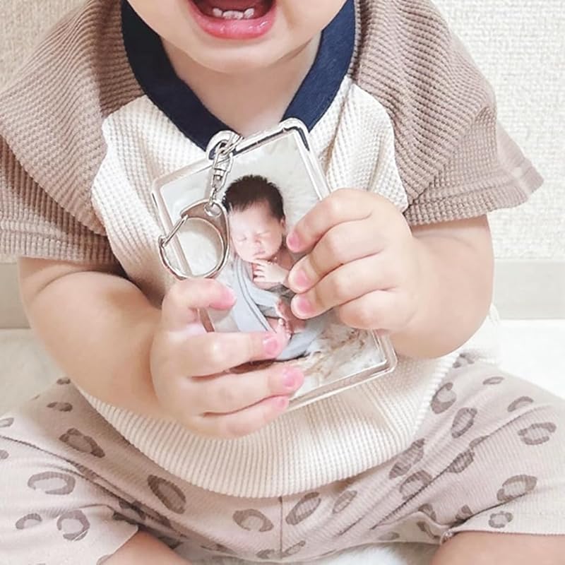 craft parts shop Instax holder Instax photo keychain key ring Hamepachi card size Oshikatsu(1, antique gold)