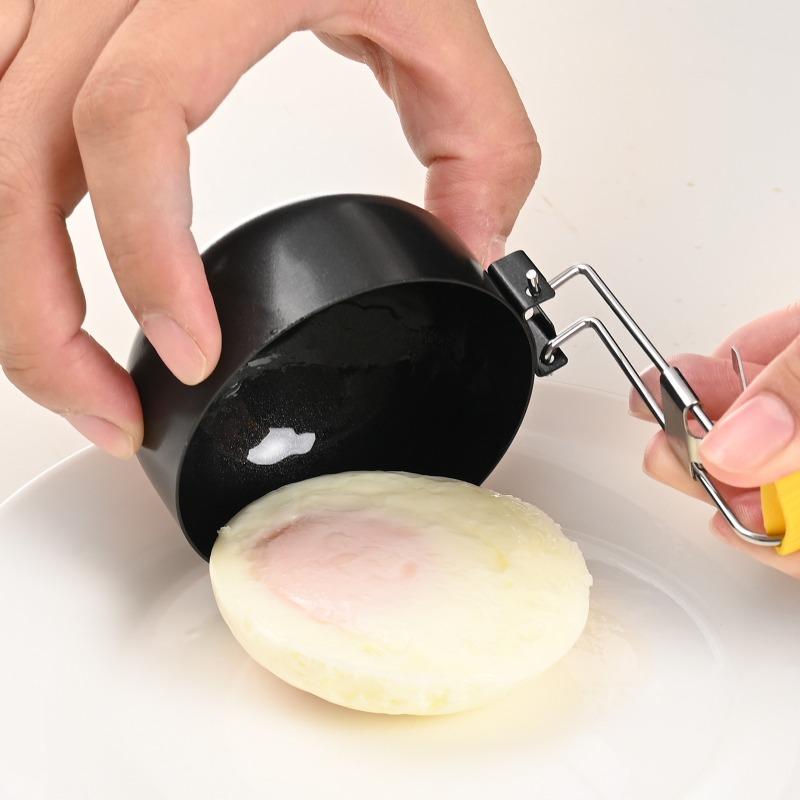 Foldable egg boiling device with handle+hook,stainless steel heating mold,heat-resistant silicone,egg boiling cooking accessorie