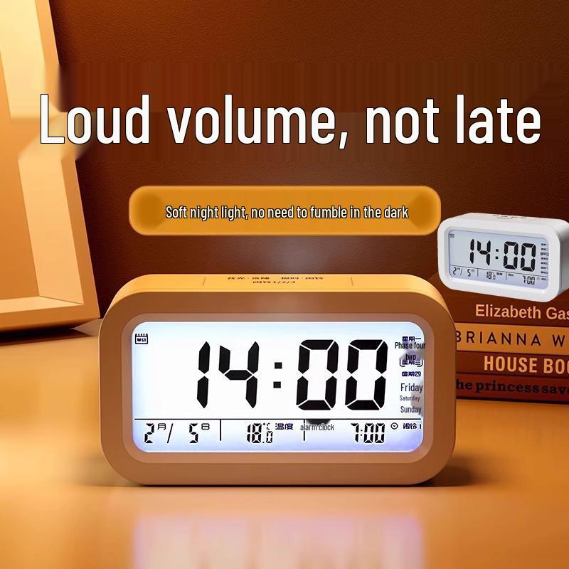 Smart Large Volume Silent Multifunction Alarm Clock for Dorms & Kids