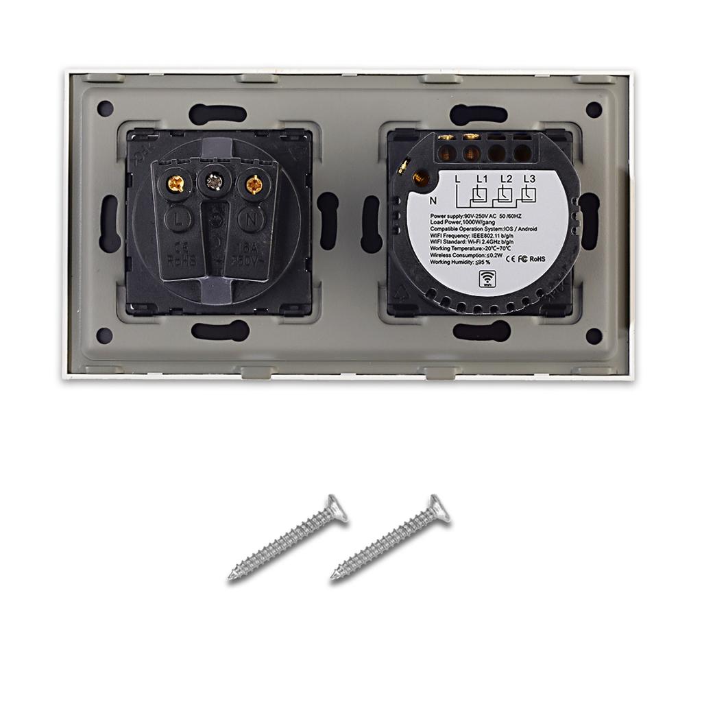 Bingoelec Wifi Tuya Control Smart Home Appliances 1 2 3 Gang Light Wall Electrical Sockets and Switches