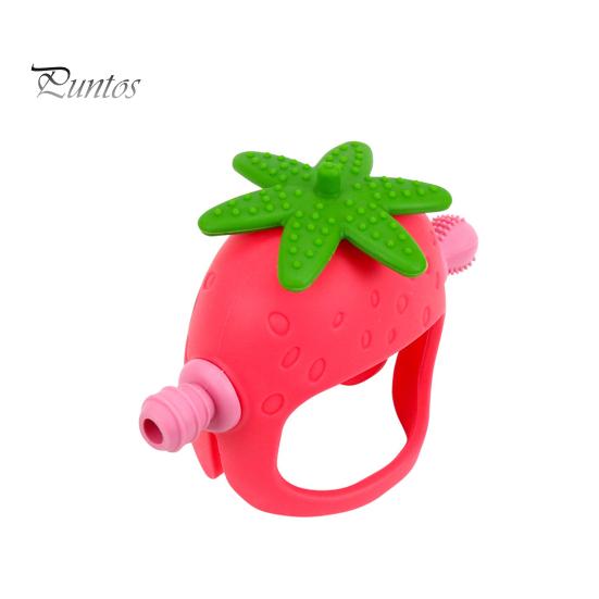 Игрушка для прорезывания зубов у детей от 0 до 24 месяцев. Облегчает боль в деснах с помощью прорезывателя в форме клубники. Пищевой силикон. Легко моется. Игрушка-поезд для облегчения прорезывания зубов.