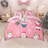 Homewish Christmas Tree Duvet Cover Set for Children, Xmas Gingerbread Bedding Set, Santa Claus Comforter Cover Set