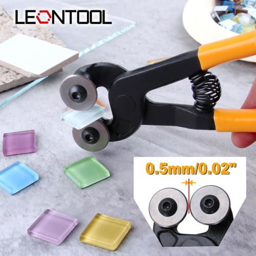 LEONTOOL Glass Tile Nippers, Mosaic Cutter, Roller-Type Mosaic Pliers with Carbide Wheel Blades, Glass Cutter, Glass Nippers, Tile Nippers, Tile Plier