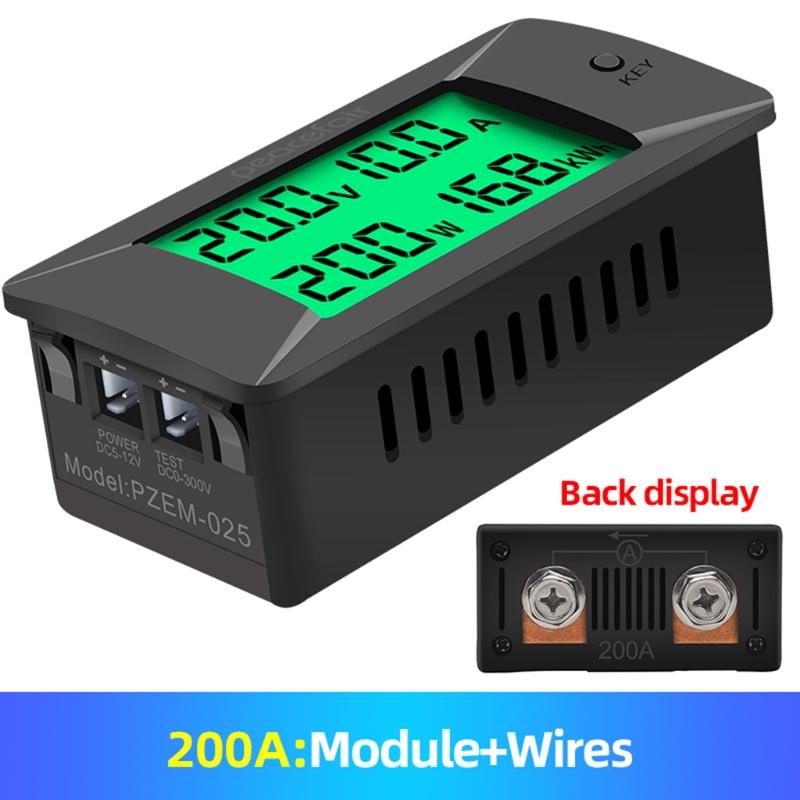 Newest 0-300V Shunt Bulit-In DC Digital Battery Tester Bidirectional Ammeter Voltmeter Power Energy Watt Meter