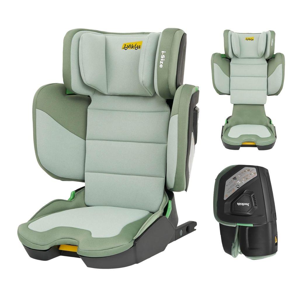 Jovikids Складное детское сиденье с ISOFIX, i-Size R129 Автокресла для детей ок.. 3-12 лет (100-150см), Детское сиденье-бустер со спинкой, Подходит для путешествий