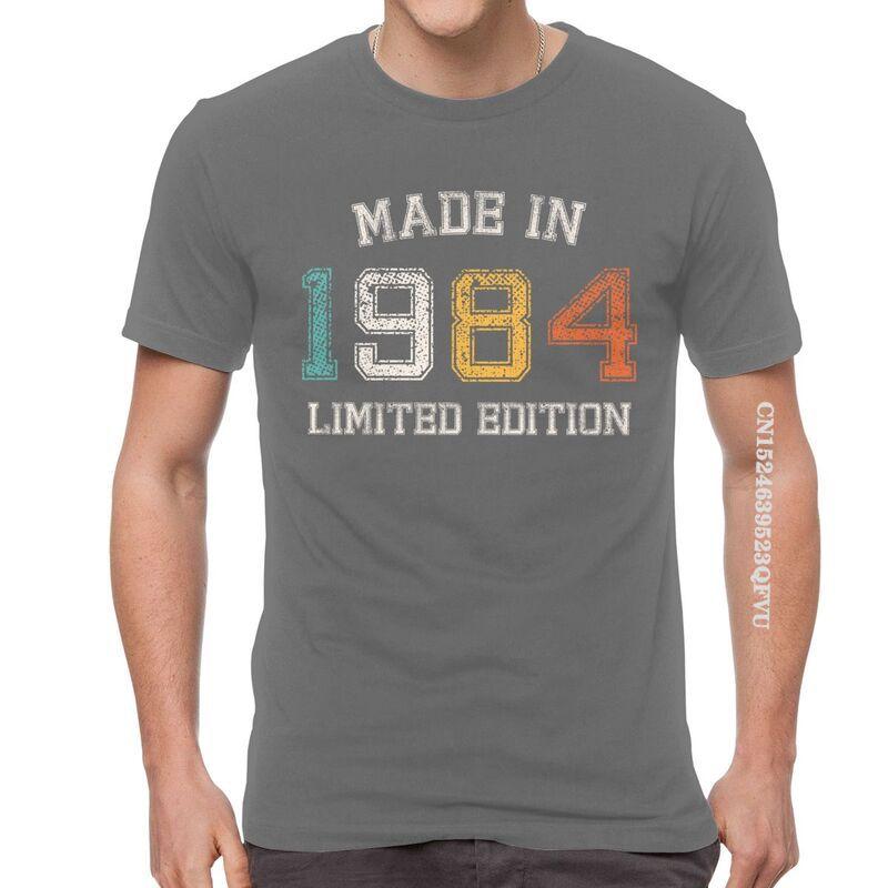 Born In 1984 Tshirts Men Men Streetwear T Shirts Made In 1984 Birth Year EMO Men Tshirt Cotton Oversized Tee Tops Clothes