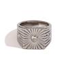 E.B.belle Square Heart Card Ring Cute Hypoallergenic 18K Gold Plated Accessories Silver Color 316L Stainless Steel Jewelry