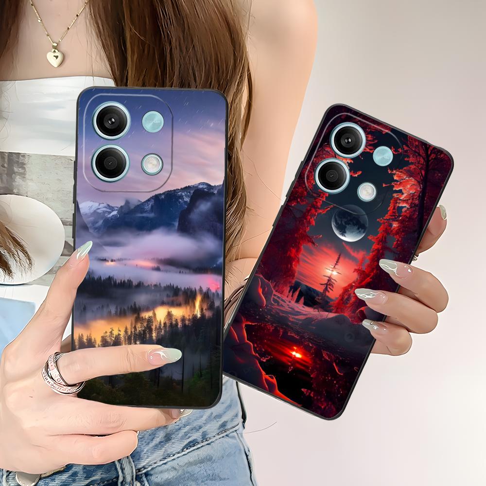 Чехол для мобильного телефона «Горный Лес» для POCO F7 F6 F5 F4 F3 F2 Pro GT C75 C71 C65 C61 C40 Pro Ultra Цветной Печатный Чехол Чехол