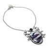 Natural Russian Charoite, Amethyst 925 Sterling Silver Jewelry Necklace 18" C4K28