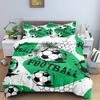Football Duvet Cover Set King Size Simple Black White Comforter Cover 3D Soccer Sport for Kids Boys Girls Polyester Bedding Set
