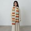 New Retro Versatile Unisex Winter Rainbow Age-reducing Fringed Striped Knitted Scarf