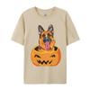 Cute Student Top Tshirts German Shepherd On Pumpkin Lazy Hallo Tshirt Black Europe Tops T Shirt Cotton Street