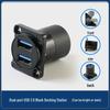 Type-D USB Wall Socket Mount: Dual Port Solderless Pass-through Adapter