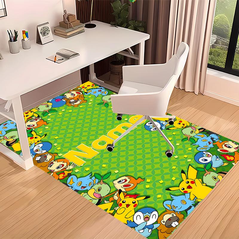 Custom personalization Pokémon Ash and Pikachu Print Area Rug - Soft, Washable Non-Slip Indoor Mat,Living Room,Home&Office Decorative Rug