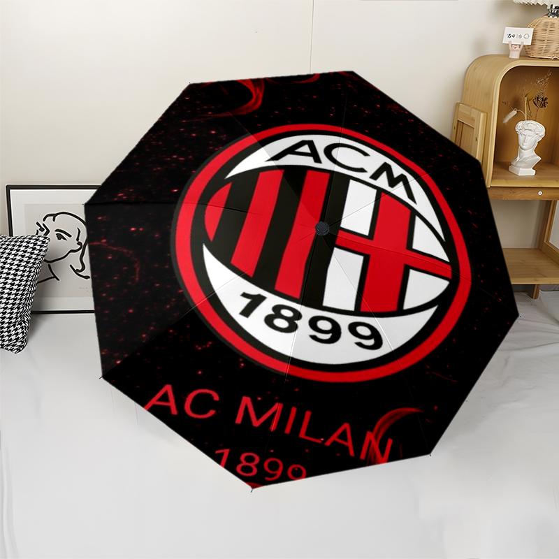 Автоматический зонт в тематике AC Milan, легкий и портативный, 8 спиц, идеально подходит для путешествий на открытом воздухе, на дни рождения, Рождество, в качестве подарков.