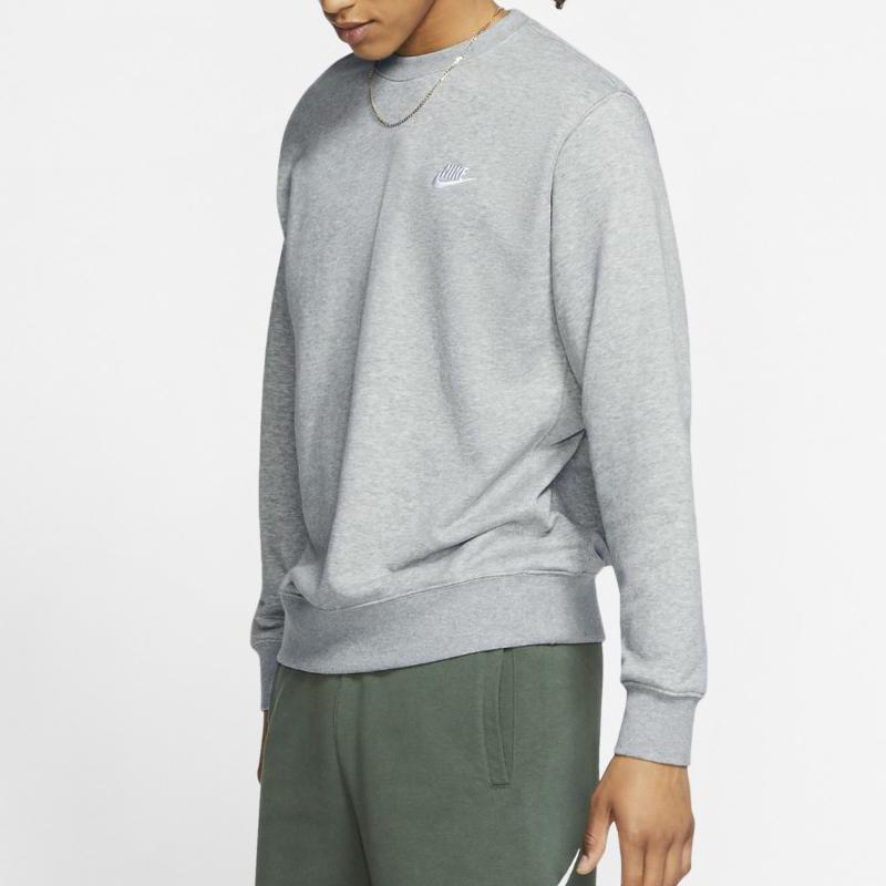 Nike Спортивная одежда Клубный повседневный пуловер с капюшоном Мужские топы Серый BV2667-063