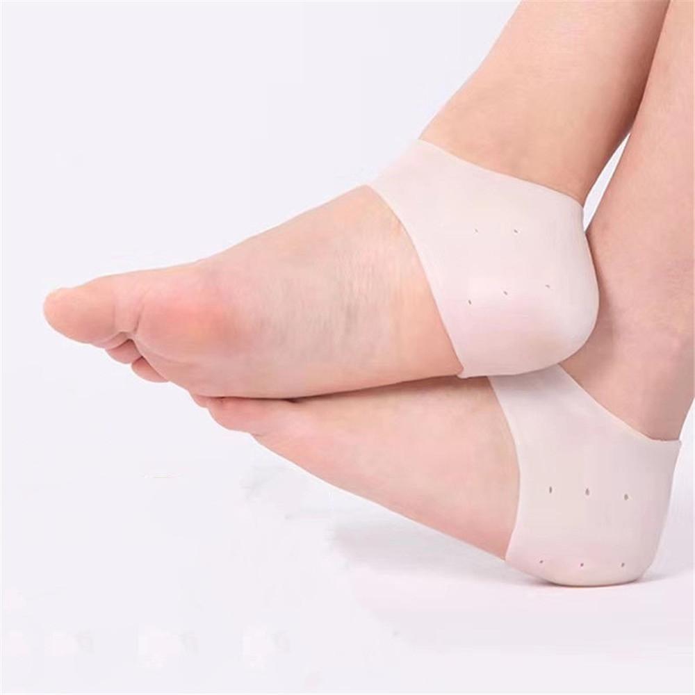2 пары увлажняющих силиконовых гелевых рукавов на пятку, протектор для ухода за кожей потрескавшихся пяток