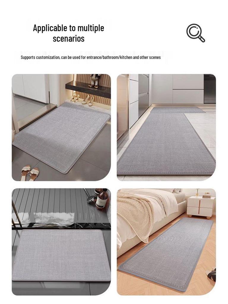 Льняной диатомитовый коврик для ванной с противоскользящим покрытием: Высокое водопоглощение, защита от падения для ванной комнаты и туалета