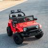 12V 7AH Детский электромобиль Джип, с родительским пультом управления, пружинной подвеской, светодиодными фарами, Bluetooth, музыкой, красный