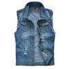 Мужская новая мода джинсовый жилет повседневная ковбойская куртка с плечевой блузкой