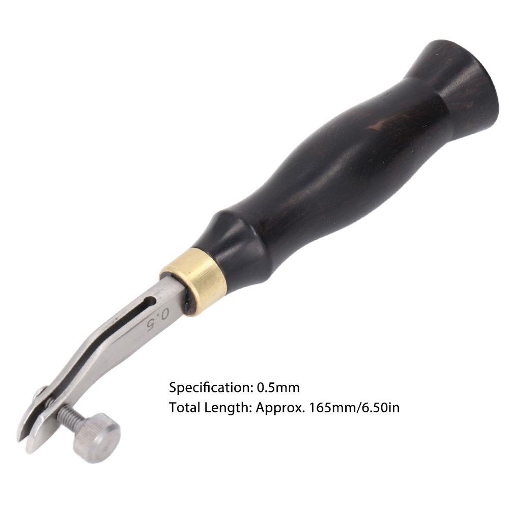 Wooden Handle Leather Edge Creaser Stainless Steel Leather Groover Tool For Leathercraft