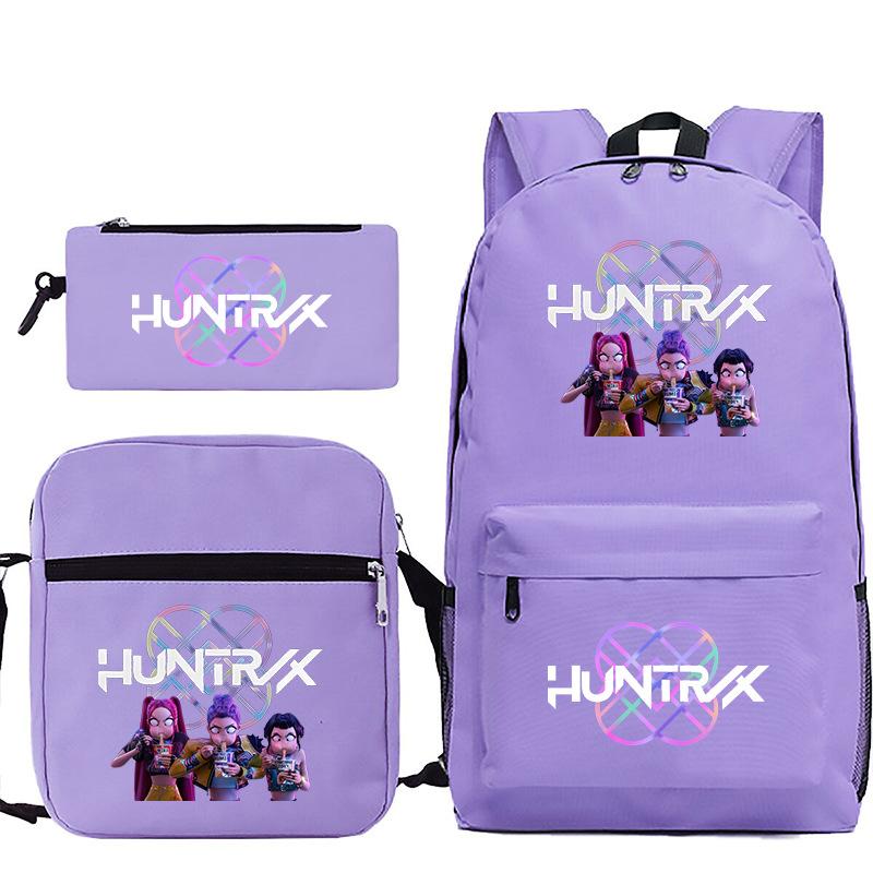Animation Cartoon Children'S Backpack Leisure Pencil Bag Shoulder Bag Three-Piece Set, Primary And Secondary School School Bag