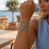 Boho Blue Multi Layer Beaded Bracelet Set 18K Gold Plated Brass 17.5cm Stackable Fashion Jewelry