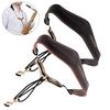 Genuine Leather Saxophone Double Shoulder Neck Strap Cowhide Material Adjustable Sax Play Neck Belt