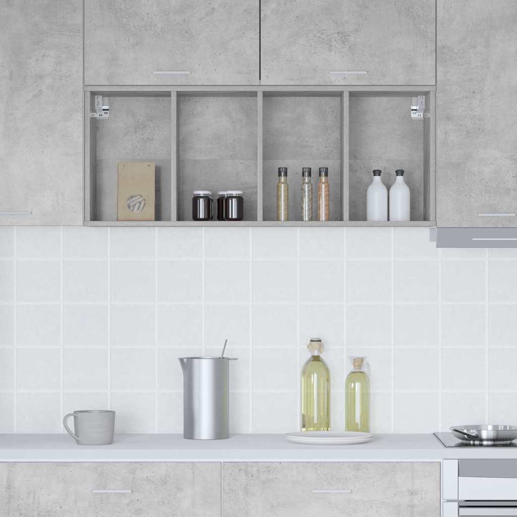 Wall Mounted Cabinet Concrete Grey 40 x 29.5 x 100 cm Particleboard