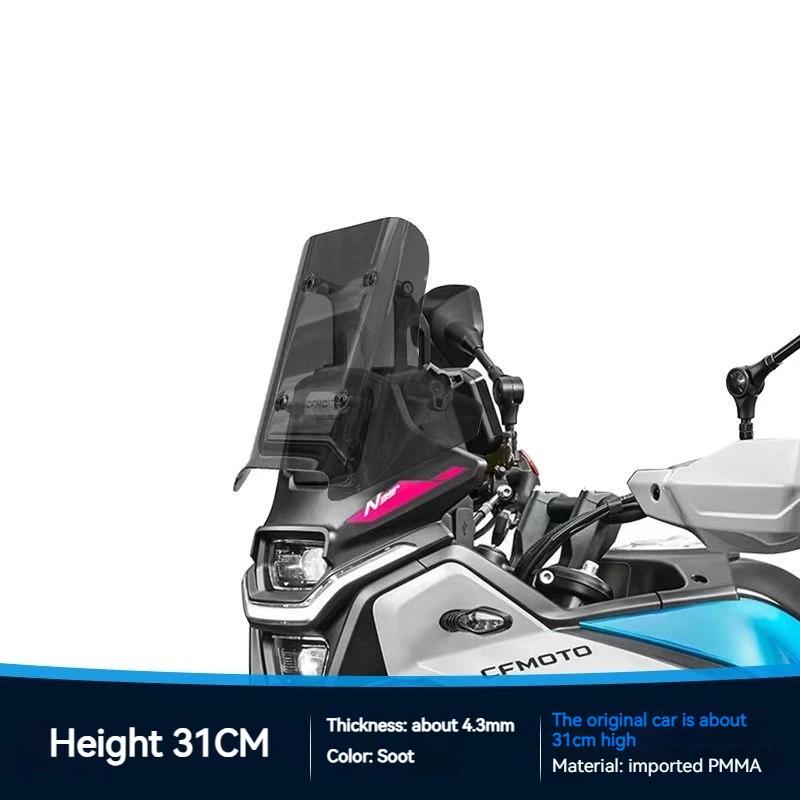 For CFMOTO 450MT Windshield Modification 450MT Transparent Front Windshield and Heightened Chest Guard Accessories