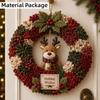 Decorative Flower Fabric Wreath Kit DIY Christmas Wreath Craft  Christmas Decorating