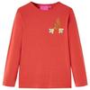 Детская футболка с длинным рукавом обожженно-красного цвета 92/104/116/128/140