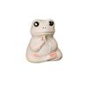 Ceramic Frog Tea Pet Lotus Leaf Design Mini Ceramics Frog Ornament for Living Room Bedroom Office Decor