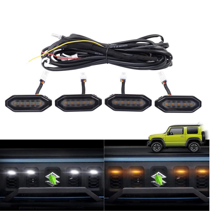 Подходящие для низкопрофильных модов, эти двухцветные светодиодные фонари решетки белого и желтого цвета разработаны для новых моделей Jimny JB64/JB74.