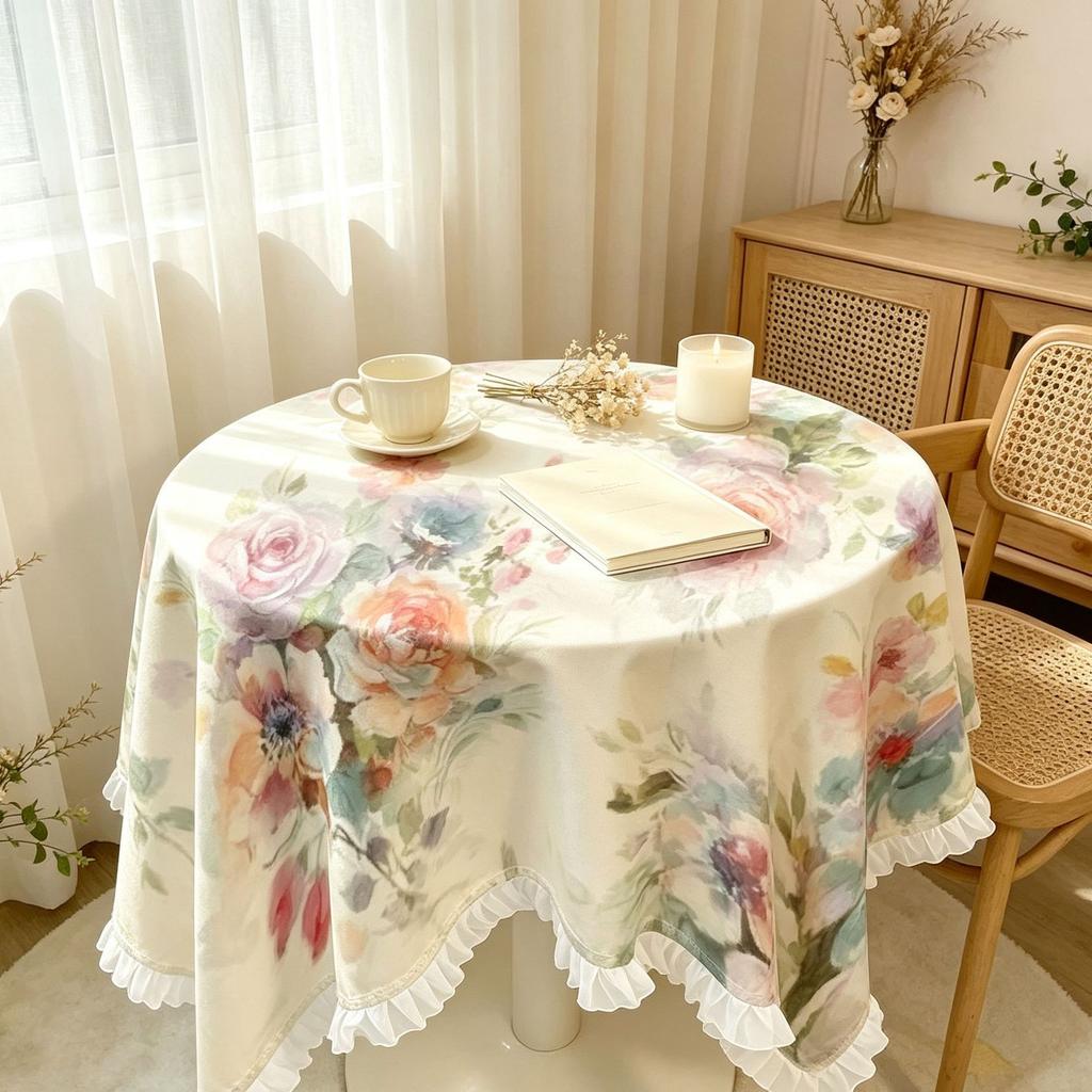 Lace Tablecloth: Rustic Floral, Fresh and Whimsical Home Decor for Living Room and Bedroom—Dust-Proof Round and Square Tablecloths