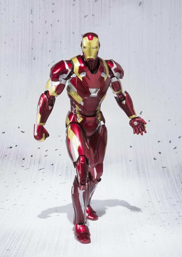 TAMASHII NATIONS Капитан Америка Железный человек Марк 46 155 мм окрашенная подвижная фигурка SHFiguarts (Гражданская война) приблизительно. АБС и ПВХ и литье под давлением