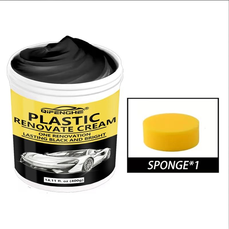 Premium Car Plastic Restorer, One Step Renovation, Long Lasting Black & Bright for All Car Plastic