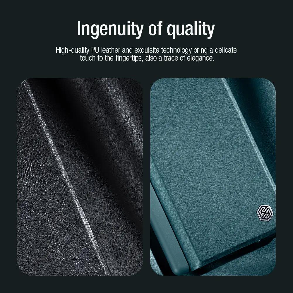 Кожаный чехол-книжка NILLKIN Qin для Samsung Galaxy Z Fold 5 с карманом для S-Pen, выдвижной крышкой для объектива камеры, чехол для телефона с полной защитой