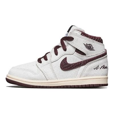 Детские кроссовки A Ma Maniére x Air 1 High OG TD Airness Cream Sail Burgundy-Crush DO7098-100