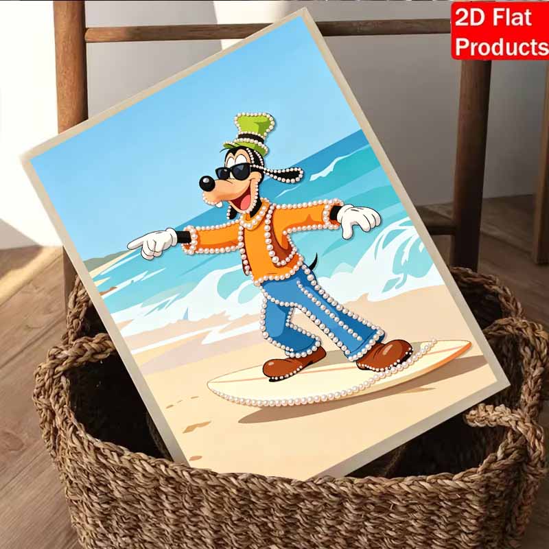 Disney Pearl Art Painting Home Wall Decor Goofy Surfing Picture Crafts Adult/Beginner Gift Creative Home Decor Unframed