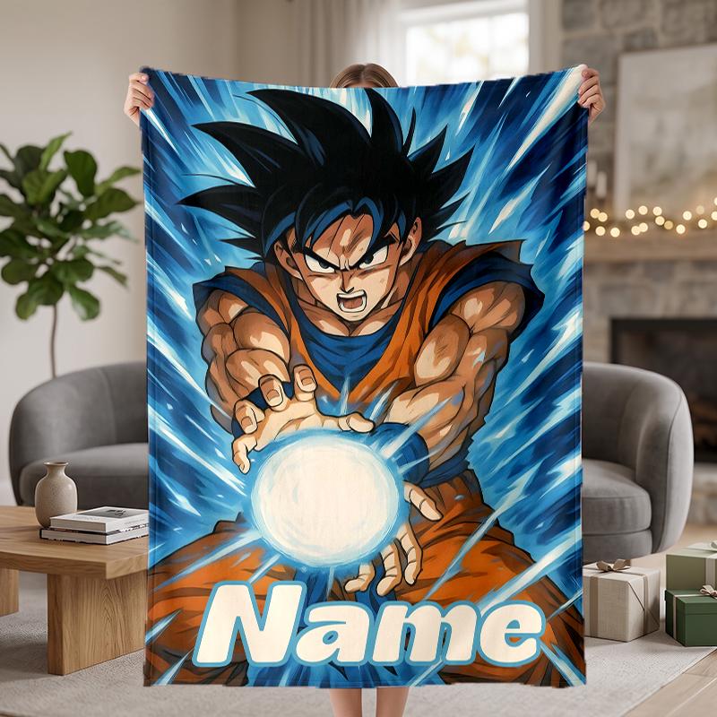 Dragon Ball Custom Flannel Blankets Soft Warm Cozy Throws for Home Decor Holiday Gifts