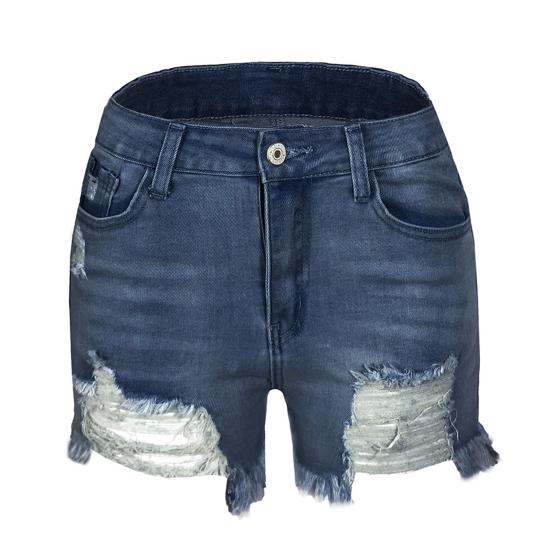 Yousheng Women's High Waisted Jean Shorts Casual Ripped Distressed Denim Shorts with Pockets Summer Hot Short Jeans for Daily Beach Club