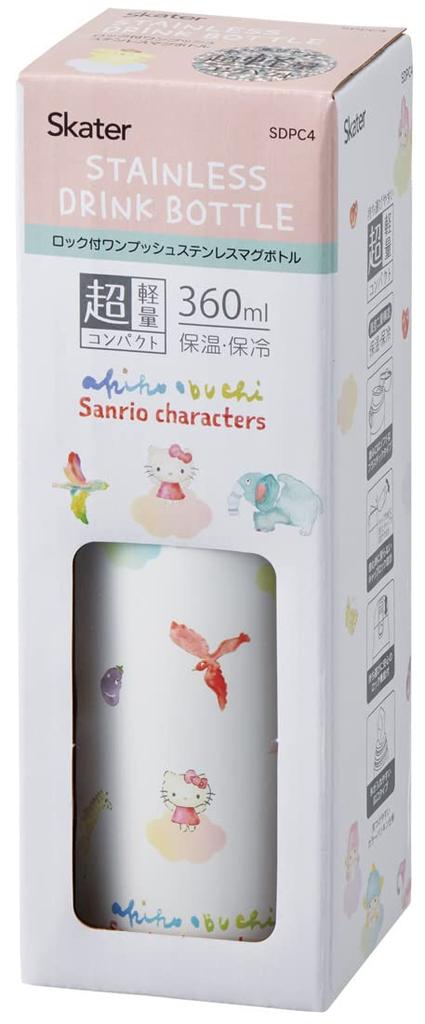 Бутылка-кружка Skater 360 мл, термоизолированная бутылка для воды из нержавеющей стали Sanrio Characters x Akiko Obuchi Sanrio SDPC4-A