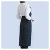 med358 Linen Apron, Cafe Style, Available in Standard and Thin Fabrics, for Home Use, Unisex, for Cooking, Crafts, and Work, with Neck Strap (Light Gr