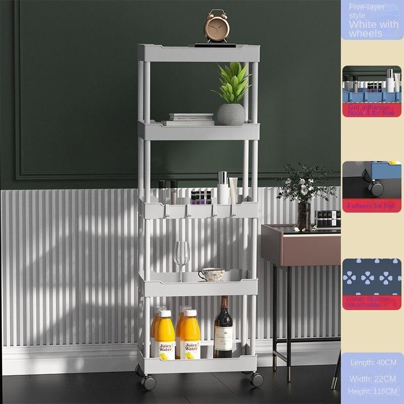 3 4-уровневые полки для хранения тележек на колесиках Многофункциональная тележка для хранения с колесами Простая сборка для ванной комнаты, кухни