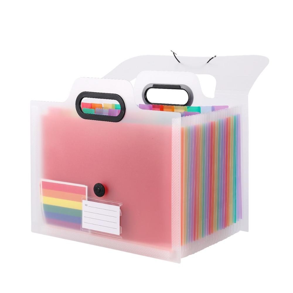 Buckle Closure Expanded File Folders Colorful Inner Pocket File Holder A4 Document Bag Home