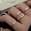 Minimalist Initials Ring A-Z 26 Letter Rings For Women Korean Simple 925Silver Adjustable Finger Ring Birthday Jewelry Gift