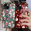 Рождественский Чехол для Телефона Санта-Клаус Снеговик Для IPhone 17 Pro Max 16 15 14 Pro Max 13 11 X Xs Xr 8 7 Plus Стеклянная Крышка