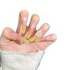 Clear and White Cat's Eye Yellow Pure Handmade Nail Pure Handmade Summer Medium and Long Nail Patch Fake Nail Piece