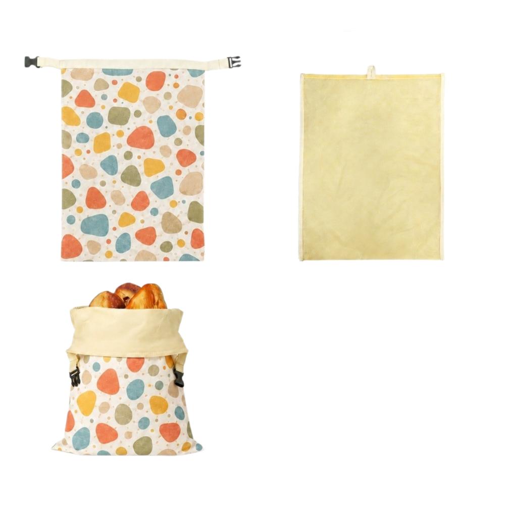 Lock Closure Bread Storage Bag Linen Cotton Beeswax Coated Bags New Sourdough Bread Bag for Baking